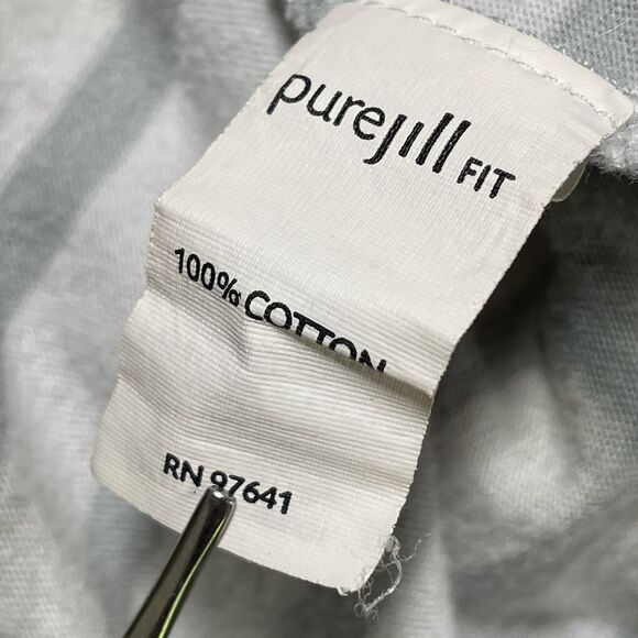 Pure Jill Size XL Tie Dye Striped Gray Cotton Comfy Open Front Cardigan Sweater - Picture 6 of 7